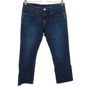Lucky Brand Women 4/27 Sweet N Low Crop Dark Blue Denim Jean Pants Cotton Blend